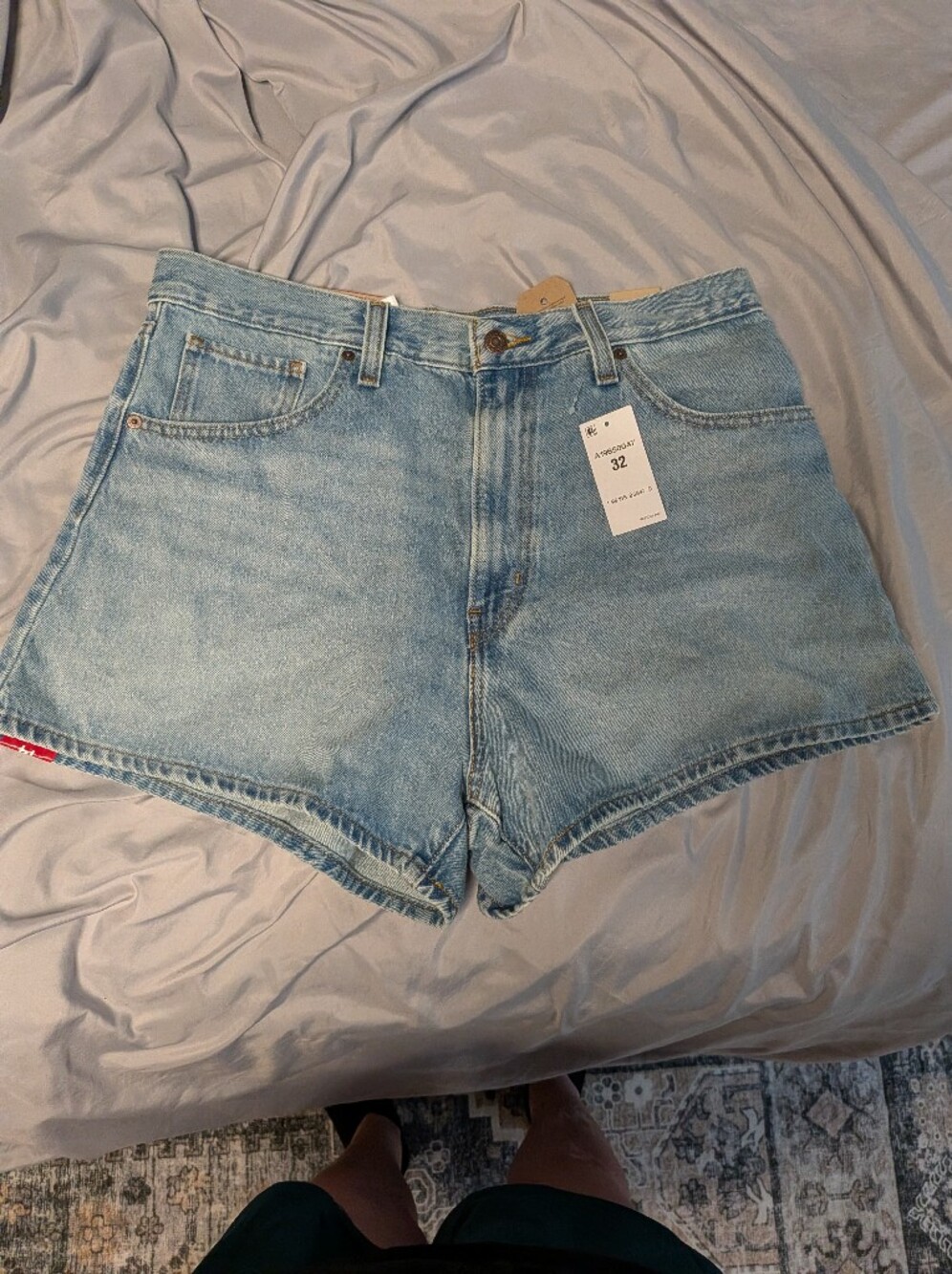 Levi's Light Blue Denim High-Waist Shorts